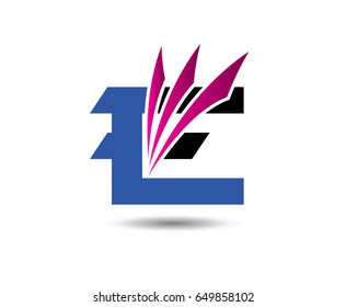 Abstract letter E logo design template
