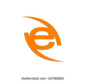 Abstract letter E logo design template
