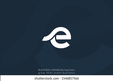 Abstract letter E logo, icon design template elements