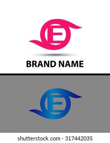 Abstract letter E logo icon design
