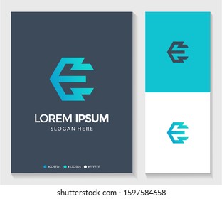 Abstract letter E logo. Modern template design. Vector illustration