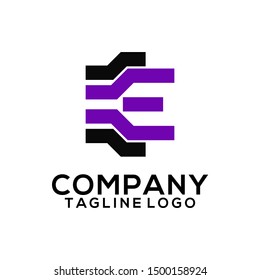 Abstract Letter E Logo Template Vector. Alphabet Logo Concept