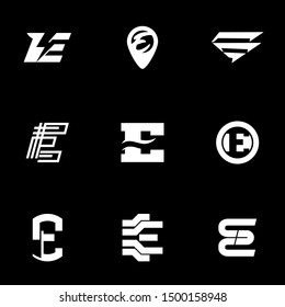 Abstract Letter E Logo Template Vector. Alphabet Logo Concept