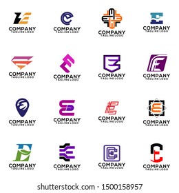 Abstract Letter E Logo Template Vector. Alphabet Logo Concept