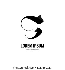 Abstract letter E logo vector design. Curve concept template.