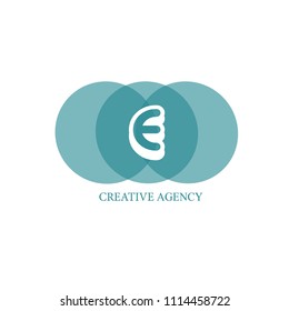 Abstract letter E logotype. Modern logo idea sign. Universal emblem vector icon.Vintage can be used for book design, brand, business cards, restaurant, boutique, hotel. Vector illustration.