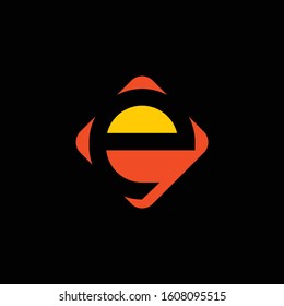 Abstract Letter E Monogram logotype, Technology and digital logo