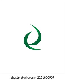 abstract letter e with natural nuances logo icon, product logo
