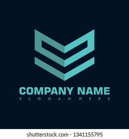 abstract letter E S G M arrow vector logo