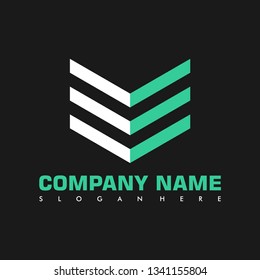 abstract letter E S G M arrow vector logo