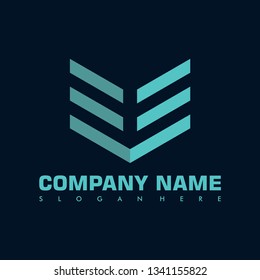 abstract letter E S G M arrow vector logo