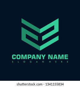 abstract letter E S G M arrow vector logo