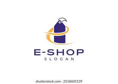 Abstract letter e Shop Logo Designs, e-commerce, sale tag, Shop, Online Shop Logo Vector