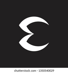abstract letter e sign geometric simple logo vector