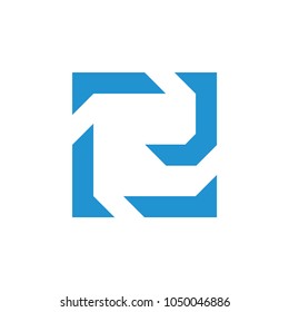 abstract letter e square geometric design logo