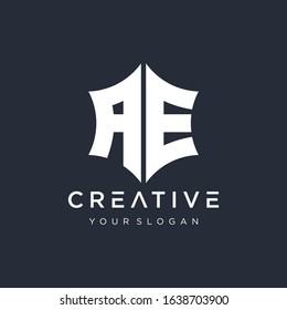 Abstract letter A E star hexagon simple logo icon design vector. Logo Emblem Capital Letter Modern Template. Creative minimalist logotype icon symbol. -VECTOR