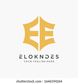 Abstract letter E E star hexagon simple logo icon design vector. Logo Emblem Capital Letter Modern Template. Creative minimalist logotype icon symbol. -VECTOR