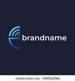Abstract letter e technology logo design, connect logo design