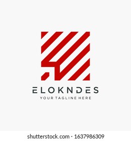 abstract letter E or W logo design with lines concept. This logo has the meaning of information, data, group, community, progress, growth. Technology digital concept.- vector