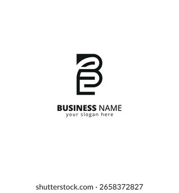 Letra Abstractas EB BE Logo con Formas geométricas. Diseño de identidad de marca de tecnología audaz y mínima.