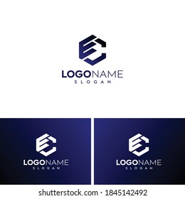 Letra abstracta logotipo CE LOGO