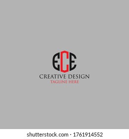 Abstrakter Letter ECE Logo Design-Vorlage.