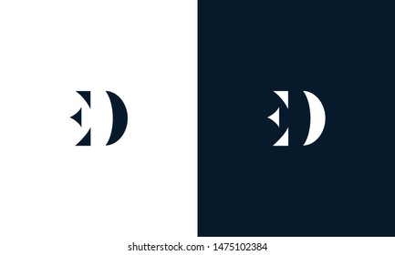 Abstract letter ED logo. This logo icon incorporate with abstract shape in the creative way. svg