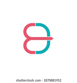 abstract letter ed simple motion arrow geometric line logo vector