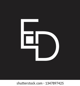 abstract letter ed square geometric line logo