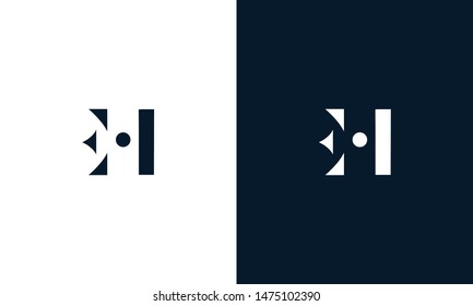 Abstract letter EH logo. This logo icon incorporate with abstract shape in the creative way.