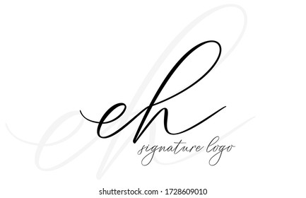 Letras abstractas EH logo. Este icono del logotipo se incorpora con forma abstracta de forma creativa.
