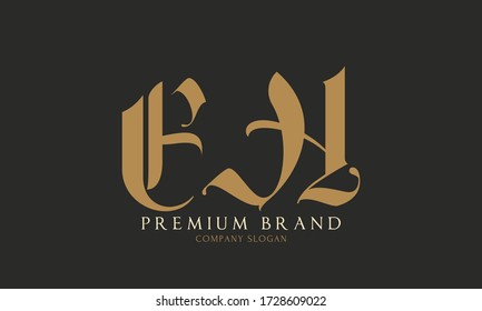 Abstract letter EH logo. This logo icon incorporate with abstract shape in the creative way.

