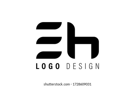 Abstract letter EH logo. This logo icon incorporate with abstract shape in the creative way.
