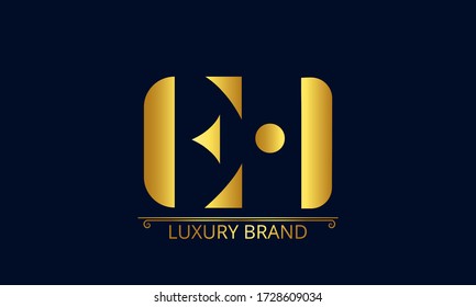 Abstract letter EH logo. This logo icon incorporate with abstract shape in the creative way.
