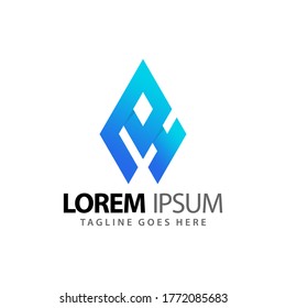 Abstract Letter EH Triangle Mountain Modern Logos Design Vector Illustration Template Stock Premium
