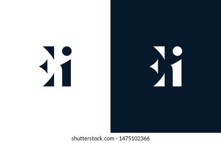 Abstract letter EI logo. This logo icon incorporate with abstract shape in the creative way.