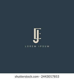 Abstract letter EJ JE monogram logo vector template. Initial based minimal flat icon vector.