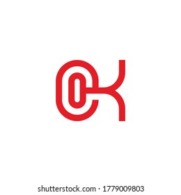 abstract letter ek stripes linked geometric symbol logo vector