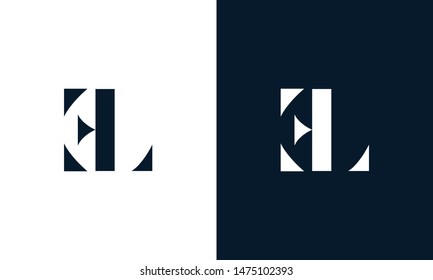 Abstract letter EL logo. This logo icon incorporate with abstract shape in the creative way.