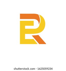 Abstract letter ER logo design template. Colorful creative sign. Universal vector icon.