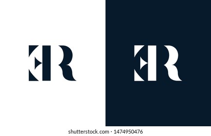 Abstract letter ER logo. This logo icon incorporate with abstract shape in the creative way.