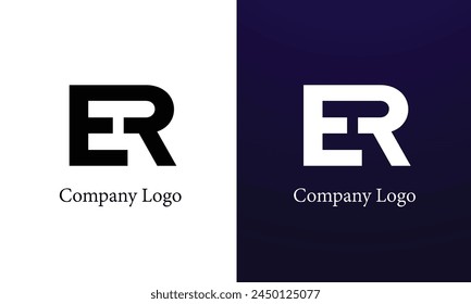 Abstract letter ER logo. This logo icon incorporate with abstract shape in the creative way. Its look like letter R and E.