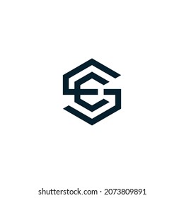 Abstract letter ES, SE logo design vector