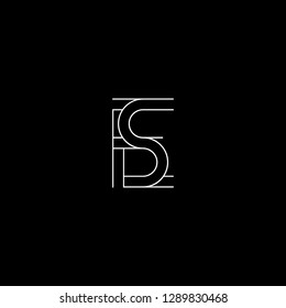 Abstract letter ES SE. Minimal logo design template. Vector letter logo with white and black color.