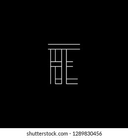 Abstract letter ET TE. Minimal logo design template. Vector letter logo with white and black color.