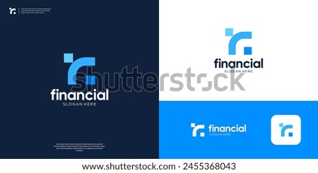 Abstract letter F and arrow logo design. Modern financial investment logo symbol.