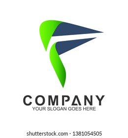 abstract letter f business logo template