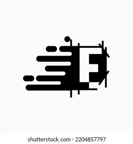 Abstract letter F design logo vector with fast concept.