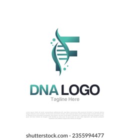 Abstract of Letter F and DNA Vector Logo