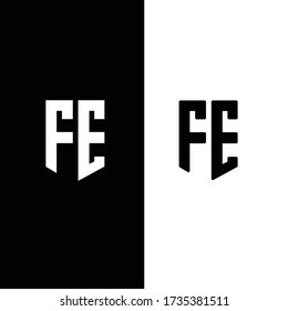 diseño de la letra abstracta f y el logotipo de e. logotipo de fe inicial